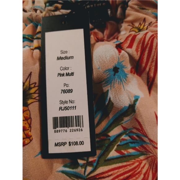 NWT Romeo + Juliet Couture Floral Print Off Shoulder Open Back Top, Sz. M - Picture 5 of 5